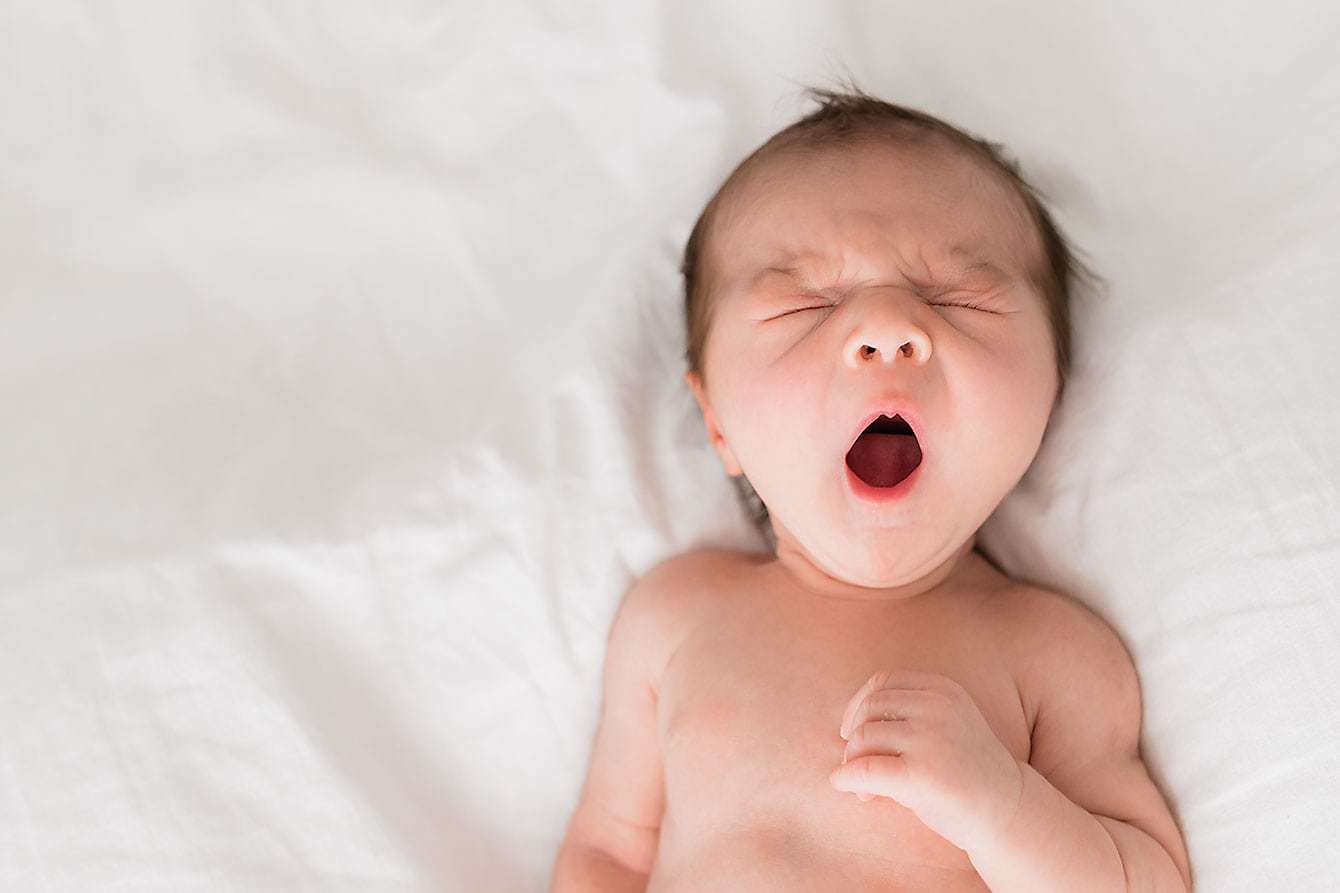 baby yawns ant Milton Memorial birthing center