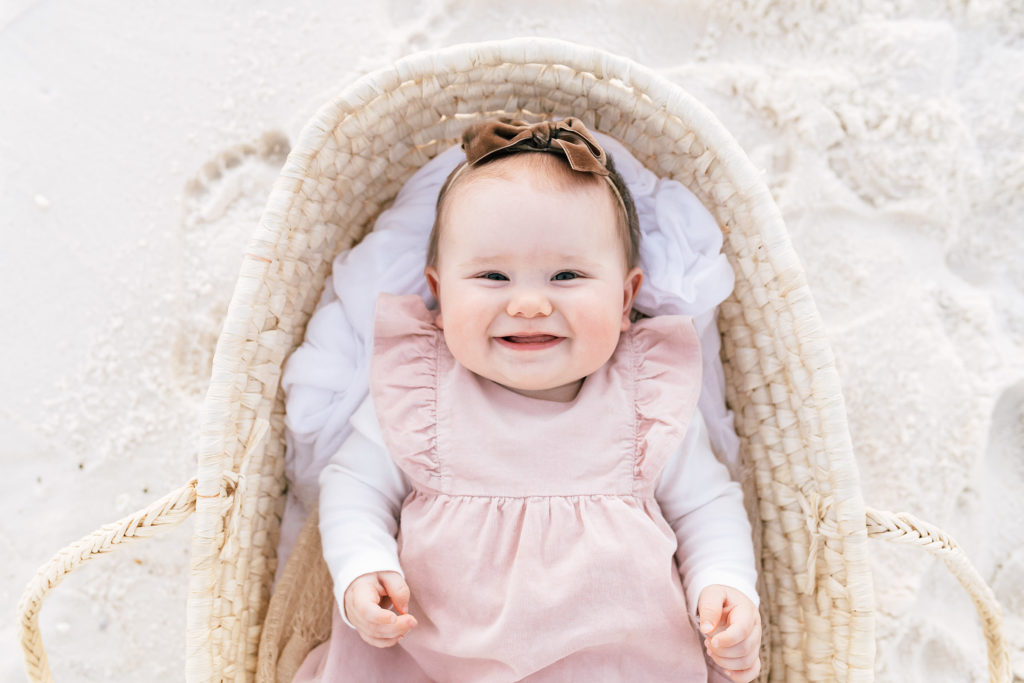 baby smiling in Florida photographer camera