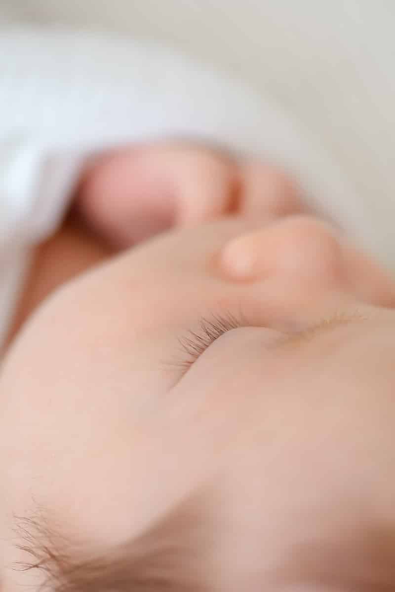 Newborn eyelash detail captured during an Emerald Coast newborn photographer session in Niceville Florida